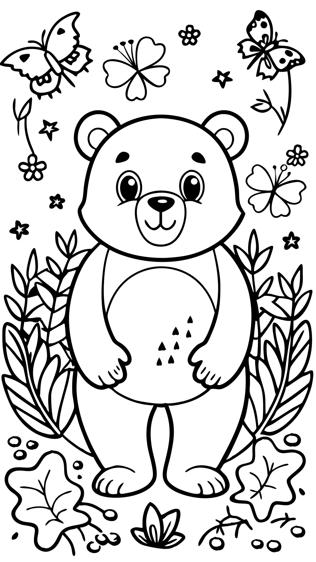 coloring page of a bear